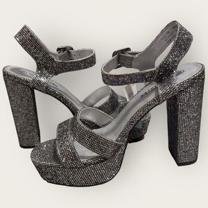 Sophia Taylor NWT Sparkly Platform Sandal 5In Heels Party Disco bling festival 7